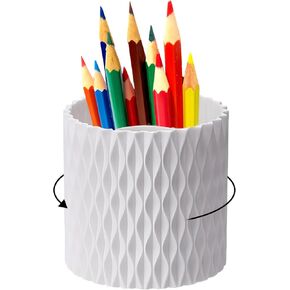 Rotate Pen Holder for Desk, 5 Slots 360-Degree Rotating Pencil Accessories Storage Caddy Tray for College, Home, Office, Makeup Brush, Blue