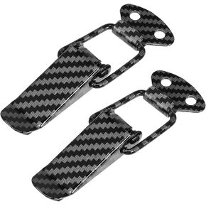 X AUTOHAUX Universal Car Bumper Security Hook Lock Clips Kit Quick Release Hook Clips for Car Trunk Quick Release Fasteners for Trunk Bumpers Fenders Carbon Fiber Pattern 80x28mm 2pcs
