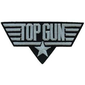 EagleEmblems PM0245 Patch-USN,TOP Gun,White (4.25'')