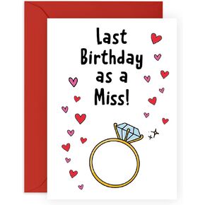 CENTRAL 23 Fiance Birthday Card For Her - Girlfriend Birthday Card - Wedding Anniversary Card For Women - Gift for Fiance - Comes With Stickers