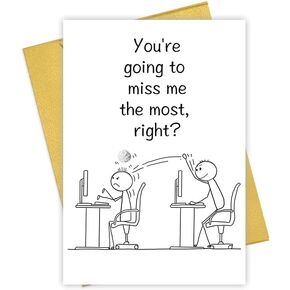 Funny Farewell Cards for Coworkers Friend, Humor Going Away Gifts for Men Women, Cute Goodbye Card for Her Him, Good Luck With Your New Adventure.