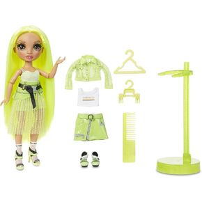 قوس قزح هاي كارما نيكولز - دمية عصرية باللون الأخضر النيون مع 2 ملابس دمية للمزج والمطابقة وإكسسوارات الدمية، هدية رائعة للأطفال من سن 6 إلى 12 عامًا in Kuwait