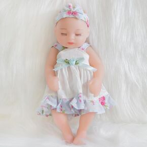 ENADOLL Reborn Baby Doll Slip Dress Realistic Silicone Vinyl Girl 10 inch Lifelike Doll for Ages 3+