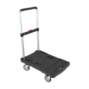 Vestil FF-FPT-1627 Plastic Fold Flat Cart 26-3/4 in. x 16-1/4 in. 300 Lb. Capacity Black