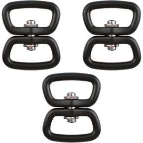Swivel Clip, 3Pcs Space Aluminum Double Ended Swivel D-ring Hooks Dog Leash Swivel Hooks Chain Swivel Connectors for Dog Walking Camping Hiking (Black)