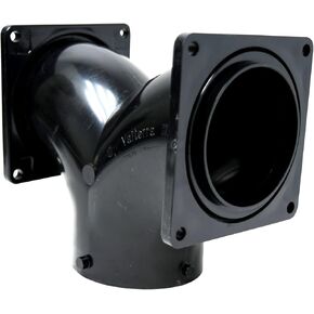 Valterra T1039 Two-Way Ell with 3" Bayonet x 3" Rotating Flange x 3" Rotating Flange , Black