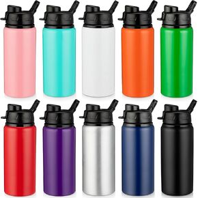 Shellwei 10 Pcs Aluminum Water Bottle 17 oz Reusable Bottles with Snap Lids Metal Water Bottle Lightweight Portable Sports Water Bottle Leak Proof Travel Water Bottle for Gym Camping Hiking Fishing in Saudi Arabia