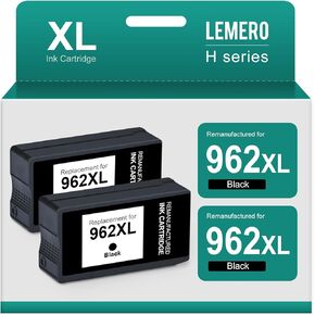 خراطيش حبر سوداء LEMERO 962XL بديلة لـ HP 962 XL 962XL مجموعة خراطيش الحبر السوداء لطابعة OfficeJet Pro 9015 9010 9025 9020 9018 9012 9028 (2 أسود) in Kuwait