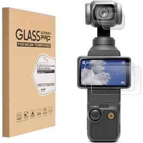 Lens Protector and Screen Protector for DJI Osmo Pocket 3 Accessories with [2+2Pack] Tempered Glass LCD Display Film Cover 9H Hardness Anti-Scratch Anti-Bubble