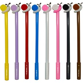 Maydahui 16 PCS Snail Shape Rollerball Pens Cute Cartoon Animal Pen Funny Fashion Black Gel Ink for Party School Student(Colors Random Delivery)