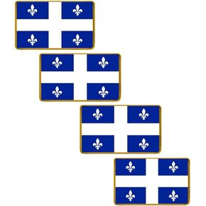 4 قطع كندا كيبيك العلم دبوس مستطيل شارة السفر الدولي بروش سبيكة معدنية تذكارية دبوس ل قبعة الملابس على ظهره in Kuwait