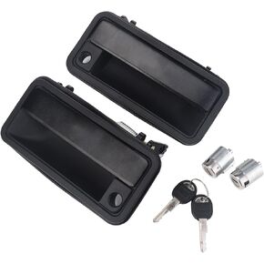 مقابض أبواب خارجية معدنية 3 مرايا مع أسطوانات قفل ومفاتيح متوافقة مع 1995-2000 تشيفي تاهو جي إم سي بيك اب سوبربان C/K1500 C/K2500 C/K3500 يوكون (الجانب الأيسر والأيمن) 15742229 15742230 in Kuwait