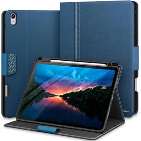 KingBlanc for iPad Air 11-inch Case 6th Generation (2024, M2), iPad Air 5th/4th Gen Case (2022/2020, 10.9") with Pencil Holder, PU Leather Smart Cover [Auto Wake/Sleep + Multi-Angle Viewing], Blue