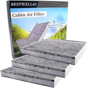 3 PACK BW307 Cabin Air Filter for CHEROKEE (2019-2021),w/Activated Carbon, Replacement for CF12307,68410725AA,68410725AB,FDC12307,CAF1771,C31499,WCAF1771,WP10448.