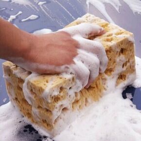 Car Wash Sponge. 6.5 x 4.33 x 3.54 inches.Large Sponge for Auto, Truck, Motorcycle, Bike Washing.Boat Bail Sponge (2 PCS Yellow)