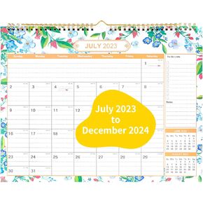 تقويم حائط، تقويم 2023-2024 مع 18 شهرًا من يوليو 2023 - ديسمبر 2024، تقويم مزدوج الأسلاك لتخطيط تنظيم الجدولة اليومية، تقويم 2024 للمدرسة والمكتب المنزلي، 14.5 بوصة × 11 بوصة in Saudi Arabia