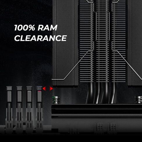 ID-COOLING FROZN A410 DK CPU Cooler, All-black Layout Single Tower with 2x120mm FDB Fans in a Push-pull Configuration, Noninterference with RAM, Compatible with Intel and AMD latest Sockets in Kuwait