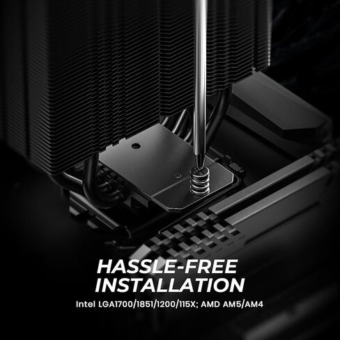 ID-COOLING FROZN A410 DK CPU Cooler, All-black Layout Single Tower with 2x120mm FDB Fans in a Push-pull Configuration, Noninterference with RAM, Compatible with Intel and AMD latest Sockets in Kuwait