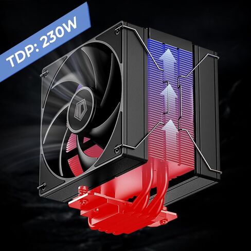 ID-COOLING FROZN A410 DK CPU Cooler, All-black Layout Single Tower with 2x120mm FDB Fans in a Push-pull Configuration, Noninterference with RAM, Compatible with Intel and AMD latest Sockets in Kuwait