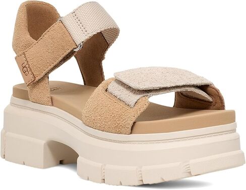 UGG Women's Ashton Ankle Heeled Sandal, Sand Suede, 8.5 in Saudi Arabia