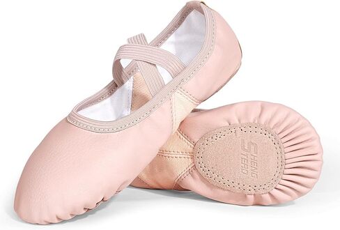 Dance Shoes for Women Breathable Leather Ballet Slippers Flats Split Sole for Adult in Saudi Arabia