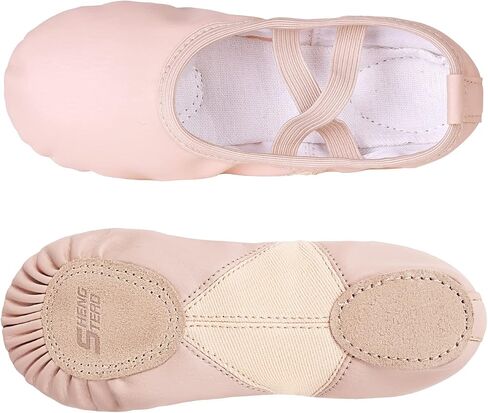 Dance Shoes for Women Breathable Leather Ballet Slippers Flats Split Sole for Adult in Saudi Arabia