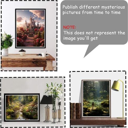 LOMSIOY 5D DIY Mystery Diamond Art Painting Kits Animal Random Paint with Diamonds Art Mysterious Square Full Drill, Embroidery Cross Stitch Crystal Rhinestone Colorless Canvas for Home Decor in Saudi Arabia