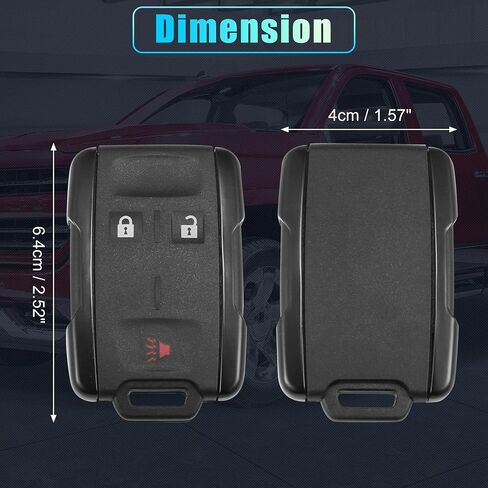 X AUTOHAUX 2 قطعة 3 أزرار دخول بدون مفتاح للتحكم عن بعد استبدال مفتاح فوب القرب الذكي M3N32337100 لسيارة شيفروليه سيلفرادو كولورادو 14-17 315 ​​ميجا هرتز in Saudi Arabia