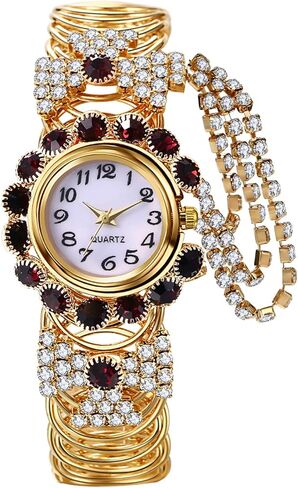 Avaner Women's Bangle Watch, Analog Quartz Cuff Bracelet Wrist Watch, Bling Rhinestone Elegant Dress Watch for Girls Ladies Women in Saudi Arabia