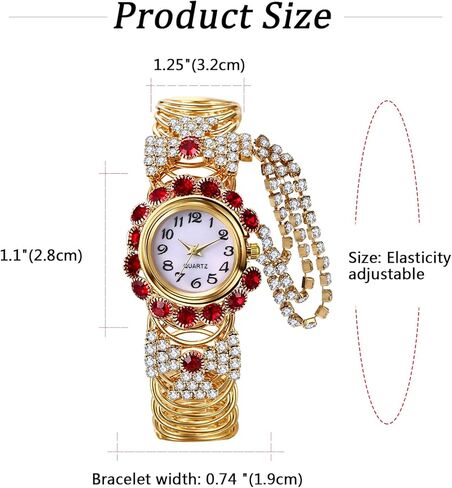 ساعة أفانير النسائية، ساعة تناظرية بسوار كوارتز، ساعة رسمية أنيقة بأحجار الراين اللامعة للفتيات والسيدات والنساء in Kuwait