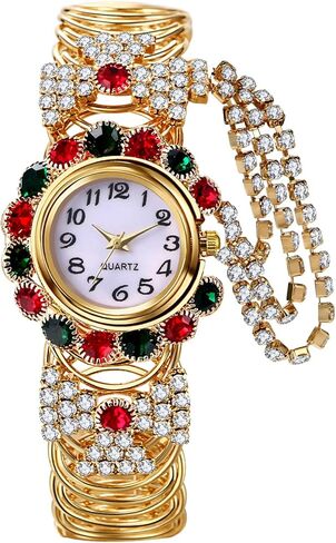 Avaner Women's Bangle Watch, Analog Quartz Cuff Bracelet Wrist Watch, Bling Rhinestone Elegant Dress Watch for Girls Ladies Women in Saudi Arabia