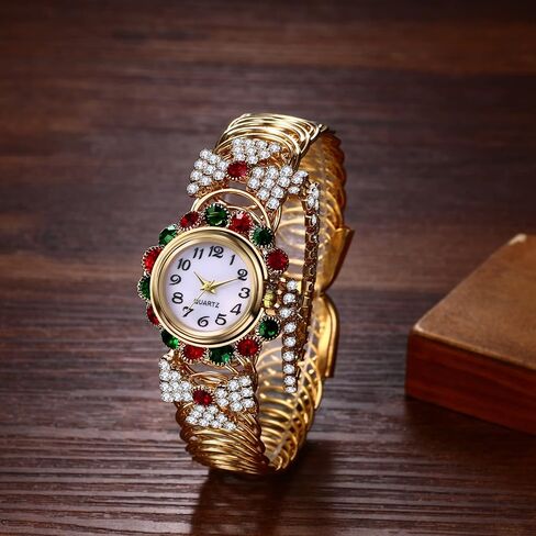 Avaner Women's Bangle Watch, Analog Quartz Cuff Bracelet Wrist Watch, Bling Rhinestone Elegant Dress Watch for Girls Ladies Women in Saudi Arabia