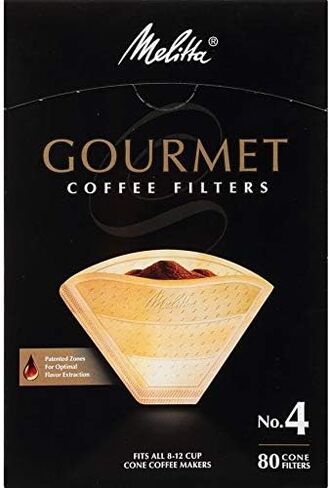 Melitta #4 Pour-Over Cone Coffee Filters, Beige, 80 Count (Pack of 6) 480 Total Filters Count in Saudi Arabia