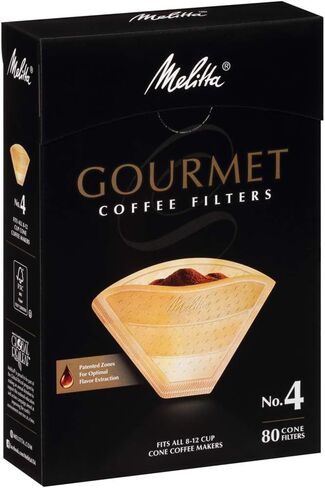 Melitta #4 Pour-Over Cone Coffee Filters, Beige, 80 Count (Pack of 6) 480 Total Filters Count in Saudi Arabia