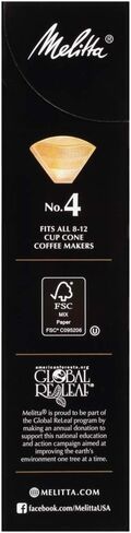 Melitta #4 Pour-Over Cone Coffee Filters, Beige, 80 Count (Pack of 6) 480 Total Filters Count in Saudi Arabia