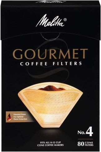 Melitta #4 Pour-Over Cone Coffee Filters, Beige, 80 Count (Pack of 6) 480 Total Filters Count in Saudi Arabia