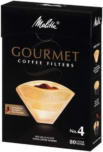 Melitta #4 Pour-Over Cone Coffee Filters, Beige, 80 Count (Pack of 6) 480 Total Filters Count in Saudi Arabia