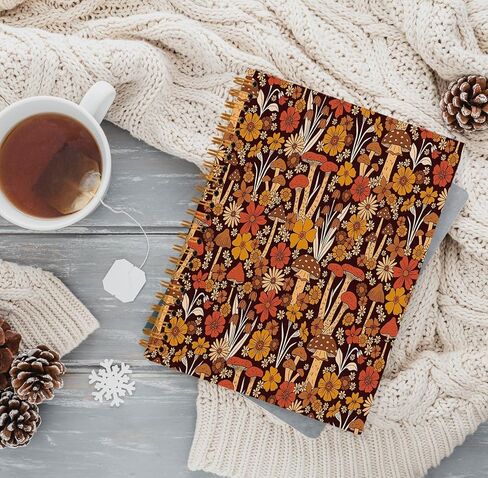 Mushroom Notebook Journal,Hippie Mushroom Gifts for Women,Mushroom Lover Gifts,Vintage Reading Journaling Notebooks for Work Office School Student Teacher,Hardcover Spiral Notebook 5.5x8.3 in Saudi Arabia