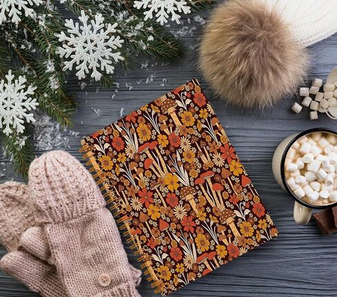 Mushroom Notebook Journal,Hippie Mushroom Gifts for Women,Mushroom Lover Gifts,Vintage Reading Journaling Notebooks for Work Office School Student Teacher,Hardcover Spiral Notebook 5.5x8.3 in Saudi Arabia