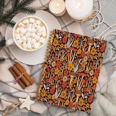 Mushroom Notebook Journal,Hippie Mushroom Gifts for Women,Mushroom Lover Gifts,Vintage Reading Journaling Notebooks for Work Office School Student Teacher,Hardcover Spiral Notebook 5.5x8.3 in Saudi Arabia