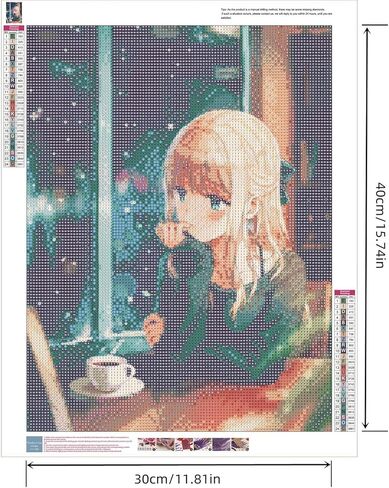 Zimal 5D DIY Diamond Painting Full Round Cartoon Japan Anime Girl Diamond Embroidery Cross Stitch Diamond Mosaic Decoration Gift 11.8 X 15.8 Inch in Kuwait