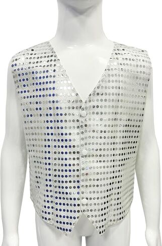 Kids Boys Girls Shiny Sequins Vest Shirt Jazz Hip-hop Dance Jacket Waistcoat Stage Performance Costume Accessory in Saudi Arabia