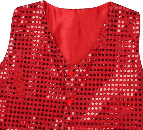 Kids Boys Girls Shiny Sequins Vest Shirt Jazz Hip-hop Dance Jacket Waistcoat Stage Performance Costume Accessory in Saudi Arabia