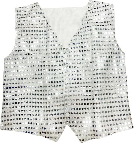 Kids Boys Girls Shiny Sequins Vest Shirt Jazz Hip-hop Dance Jacket Waistcoat Stage Performance Costume Accessory in Saudi Arabia