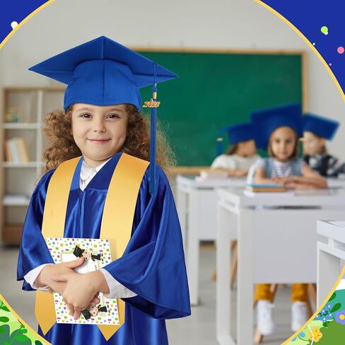 Jadive للجنسين رياض الأطفال ثوب التخرج قبعة شرابة مجموعة مع 2023 سحر وشاح الشرف شهادة الحبل للطفل هدية التخرج in Kuwait