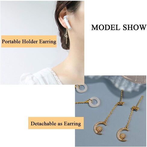 AoedeJ Anti-lost Holder Earrings for AirPods 14K Gold Plated Dangle Earring Wireless Earphone Holder Strap Compatible with AirPods Pro 1 & 2 (Ear Cuff-1) in Kuwait