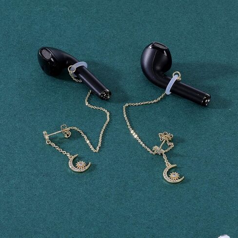 AoedeJ Anti-lost Holder Earrings for AirPods 14K Gold Plated Dangle Earring Wireless Earphone Holder Strap Compatible with AirPods Pro 1 & 2 (Ear Cuff-1) in Kuwait