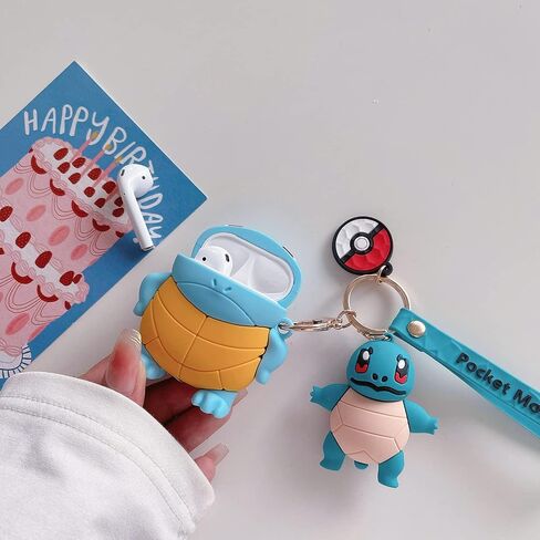 Cute Airpod Case for Airpod pro/pro2, 3D Cartoon Kawaii turtle Airpod case Silica gel design, Accessories Cartoon turtle Keychain[Designed for Kids Girl and Boys] (Squirtle Pro/pro2) in Saudi Arabia