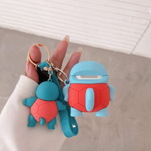 Cute Airpod Case for Airpod pro/pro2, 3D Cartoon Kawaii turtle Airpod case Silica gel design, Accessories Cartoon turtle Keychain[Designed for Kids Girl and Boys] (Squirtle Pro/pro2) in Saudi Arabia
