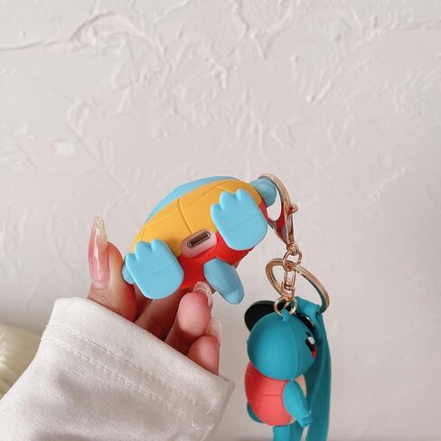 Cute Airpod Case for Airpod pro/pro2, 3D Cartoon Kawaii turtle Airpod case Silica gel design, Accessories Cartoon turtle Keychain[Designed for Kids Girl and Boys] (Squirtle Pro/pro2) in Saudi Arabia
